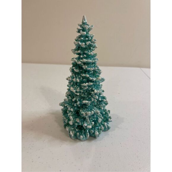 Dept 56 Tall 8” Silver Glitter Snow Village Christmas Tree - Picture 1 of 4